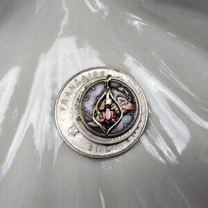 Solid 14kt Gold/Tourmaline/Diamond Pendant